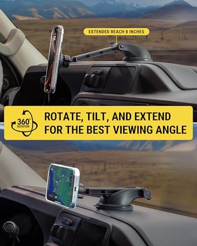 Scosche SMS1 ODVR-1 Magic Mount: 5-in-1 Mag Safe Magnetic Phone Holder for Hands-Free Driving – Versatile Car Vent, Dashboard & Floating Screen Mounts Compatible with i Phone 12-16, Secure Grip & 360-Degree Rotation for Optimal Viewing