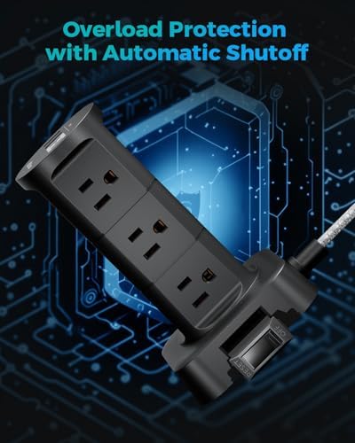 High-Performance Surge Protector Power Strip Tower with 12 AC Outlets and 4 USB Fast Charging Ports – 10 FT Extension Cord for Ultimate Flexibility, Ideal for Home, Office, and Dorm Room Essentials – Space-Saving Design with Advanced Surge Protection
