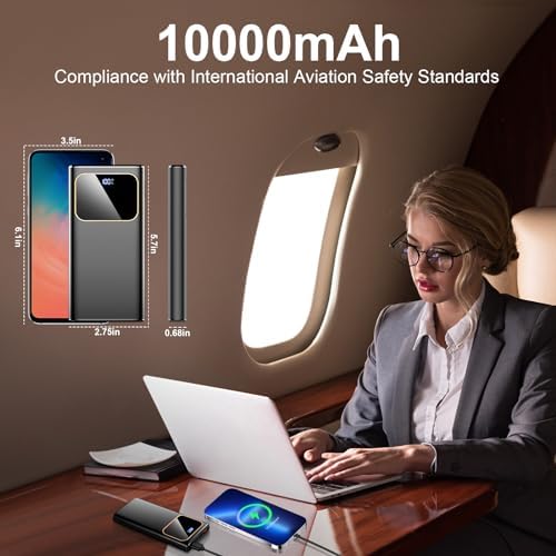 High-Speed 10000 m Ah Portable Power Bank with Dual USB-C Fast Charging – 22.5 W Battery Pack for Smartphones & USB Devices, LED Display, PD 3.0 & QC 4.0 Compatible, Ideal for Travelers & On-the-Go Users