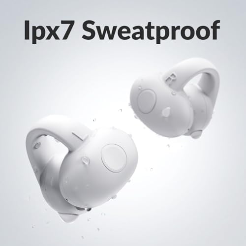 Q7 Open-Ear Bluetooth 5.3 Earbuds – Ultra-Lightweight Design for Maximum Comfort, Deep Bass with DT 6.0 Technology, Extended 34-Hour Battery Life, Quick USB-C Recharge – Ideal for Active Lifestyles and Seamless Connectivity in Black