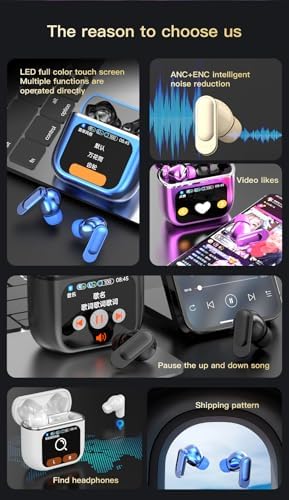 Revolutionize Your Sound Journey with Bluetooth 5.4 Wireless Earbuds – Touch Control, IPX5 Waterproof, and 50-Hour Battery Life – Immerse in Deep Bass Stereo Audio with Built-in Mic for Crystal Clear Calls – Ideal for Active Lifestyles and Music Aficionados – Sleek White Design Compatible with i OS, Android, Tablets, and Laptops