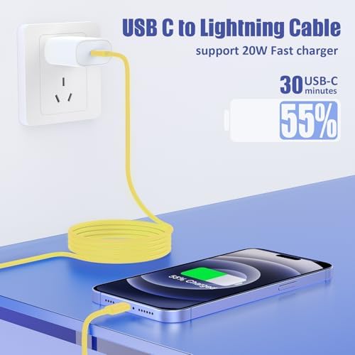 Premium 4 Pack USB C to Lightning Charging Cables – 6 FT Fast Charging Cord for i Phone 14 & Earlier Models – Durable, High-Performance Replacement for Apple Charger – Enhanced Compatibility for Quick Charge Needs – Perfect for Home, Office, and Travel Use