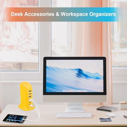 Elevate Your Charging Game with Upoy’s Ultimate USB Power Hub: Multi-Device Charging Station with 5 ft Extension Cord for i Phones, Tablets, and Earbuds – Fast, Efficient Power Adapter for Home and Office Use with Advanced Safety Features