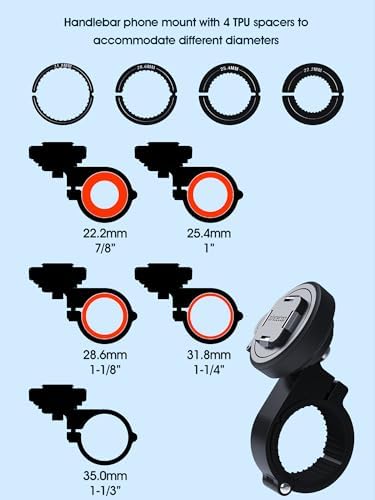 sincetop Quad Series Phone Holder for Bikes & Motorcycles – Premium Aluminum Handlebar Mount with Quick Lock Mechanism – Universal Fit for Mountain, Road, E-Bikes & Scooters – Securely Accommodates All Phone Sizes for Seamless Navigation and Hands-Free Experience