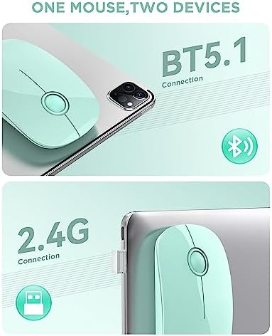 Sleek Purple Wireless Bluetooth Mouse – Effortless Dual Connectivity, 1600 DPI Precision, Whisper-Quiet Clicks, Long Battery Life for Enhanced Productivity and Versatile Device Compatibility