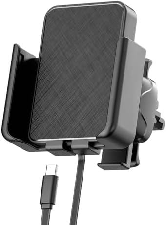 POLMXS Fast Wireless Car Charger Mount – Effortless Cordless Charging Pad for i Phone 11-16 & Samsung S10-S23 Ultra – 360° Rotation, Seamless Installation & Durable Design for Ultimate On-the-Go Convenience