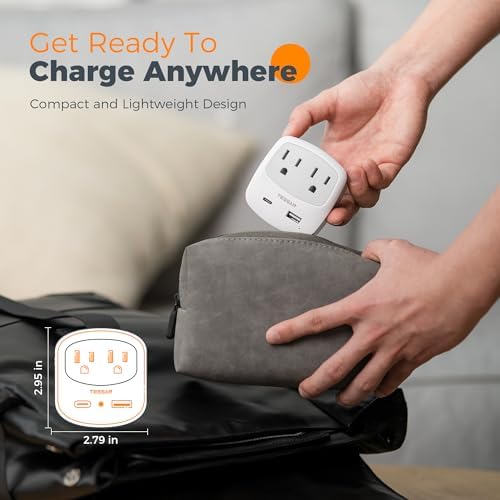Ultimate TESSAN Type G UK Travel Plug Adapter with Dual USB Fast Charger Ports – Compact US to UK Power Converter for Effortless Global Connectivity in Scotland, London, Ireland, Kenya, Dubai & Qatar