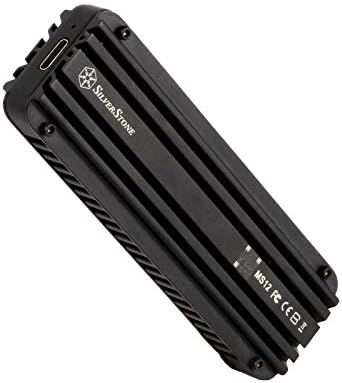 Silverstone MS12 Aluminum NVMe M.2 SSD Enclosure – 20 Gbps USB 3.2 Gen 2 x2 for Ultra-Fast Data Transfer, Sleek and Durable Design for Portable Storage Solutions, Perfect for Gamers and Professionals