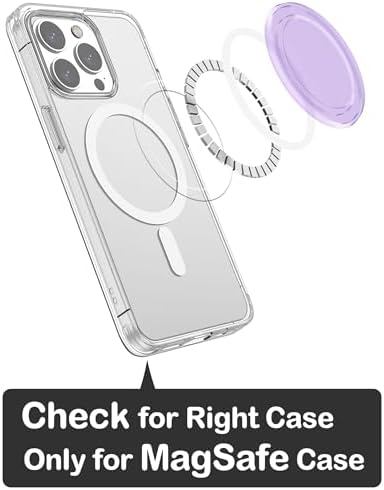 Upgrade Your i Phone Experience with Metisinno Purple Translucent Magnetic Base for Pop Socket Grips – Seamless Compatibility with Mag Safe Cases for Effortless Use and Stylish Appeal