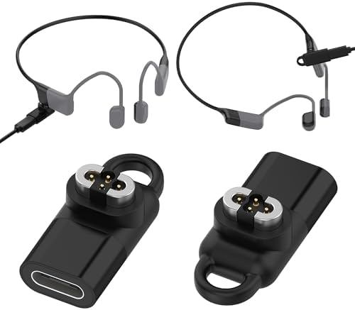 E ECSEM 2-Pack USB C Magnetic Charger Adapter for SHOKZ OpenSwim Pro S710 Headphones, Type C Cable Charging Converter for Shokz OpenSwim Pro S710 Open-Ear Bone Conduction Headphones – Enhanced Compatibility and Speed