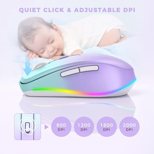PEIOUS Rechargeable Wireless Mouse with LED – Innovative Jiggler Technology to Keep Your Computer Awake – Sleek Black Design for Optimal Comfort and Productivity