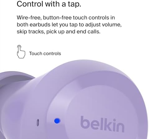 Belkin Sound Form Bolt True Wireless Earbuds – Unmatched 28-Hour Battery Life, IPX4 Water & Sweat Resistance, Effortless Wireless Charging, USB-C Compatibility – Stylish Teal Earbuds for Active Lifestyles and Superior Audio Quality