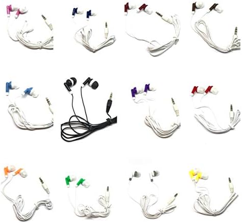 Bulk 50-Pack Earbuds Headphones: Premium Stereo Sound with Mixed Colors for i Phone, Android & MP3 Devices – Ideal for Events & Promotions, Lightweight & Tangle-Free Design