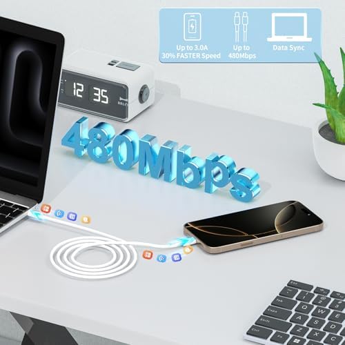 Linocell 20 W USB-C Wall Charger Duo with 6 FT MFi Certified Lightning Cable – Accelerated Charging for i Phone 14, 13, 12, 11 Pro Max & i Pad – Compact & Travel-Friendly Power Solution for Effortless Device Management
