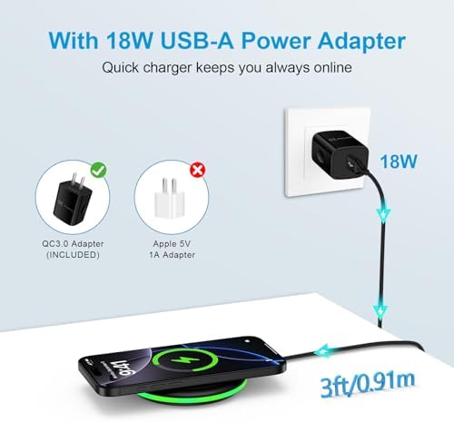 15 W High-Speed Android Wireless Charging Pad with QC Adapter for Google Pixel 9, Samsung Galaxy S25 Series, and Motorola Devices – Anti-Slip Design and Universal Compatibility for Effortless Charging Experience Experience the convenience of rapid wireless charging with our 15 W Android Wireless Charger, engineered for optimal performance with Google Pixel 9, Samsung Galaxy S25 Ultra, and a range of Motorola devices. This charging pad features an anti-slip surface and base, ensuring stability during charging, even with incoming notifications. Equipped with a QC3.0 power adapter, it supports multiple charging modes (5 W, 7.5 W, 10 W, and 15 W) for versatile compatibility, making it ideal for i Phone 16 and other smartphones. Safety is paramount; our charger includes overheating protection, foreign object detection, and short circuit prevention. The case-friendly design accommodates cases up to 5 mm thick, while the intelligent LED indicator provides real-time charging status. Lightweight and space-saving, this charging solution is perfect for home or office use. Included in the package are a 15 W wireless charging pad, QC3.0 adapter, and a 3 ft USB-C cable, backed by a 12-month warranty for peace of mind. Elevate your charging experience today!