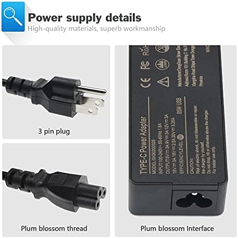 High-Speed 65 W Lenovo Laptop Charger for Think Pad & Yoga Models – Universal Power Supply with Enhanced Compatibility, Fast Charging, and Reliable Performance – Perfect for T450, T470, G50 Series & More – Includes AC Adapter & Power Cable