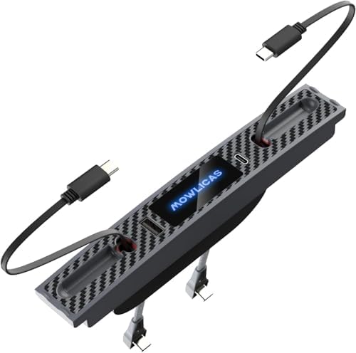 Revolutionize Your Tesla with the Dual USB C Charging Hub for Model 3/Y (2024-2021) – 27 W Fast Charger for i Phone 15 and USB C Devices, Retractable Design for Effortless Storage, Sleek Silver Gray Finish, Essential Accessory for Modern Tesla Owners