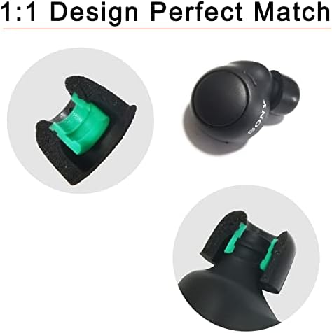 Upgrade Your Listening Experience with Memory Foam Ear Tips for Sony WF-1000 XM4, XM5 & Link Buds S – Superior Comfort & Sound Isolation – 3 Pairs Medium Black – Essential Replacement Accessories for Enhanced Audio Performance and Secure Fit