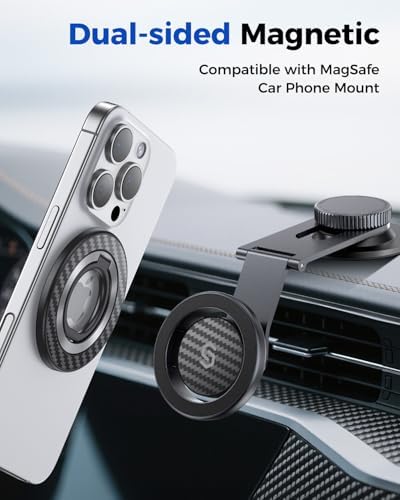 Syncwire Magnetic Phone Ring Holder – Titanium Alloy Kickstand for i Phone 12-16 Pro Max & Compatible Android Devices – Ergonomic Design, Enhanced Mag Safe Stability, Lightweight Grip for Ultimate Hands-Free Convenience