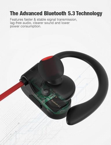 Otium Wireless Bluetooth Earbuds – IPX7 Waterproof Sports Headphones for Gym and Running, HD Stereo Sound with 15-Hour Battery Life, Sweatproof In-Ear Design, Enhanced Compatibility for Active Lifestyles