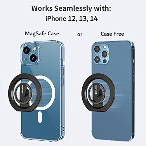 Magnetic 2-in-1 Phone Grip & Kickstand – Rapid X Snapo for i Phone 12-15 Series – Lightweight Aluminum Holder with 360° Flexibility and Enhanced Compatibility – Perfect for Hands-Free Viewing in Multiple Colors