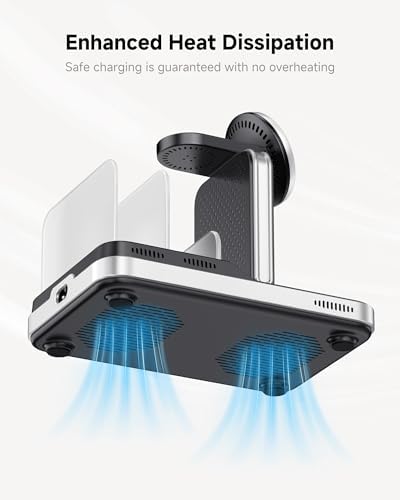 Ultimate 5-in-1 Magnetic Charging Station for Apple Devices – Fast Charging Hub for i Phone 16/15/14/13/12, Apple Watch Series 10/9/8/7/6 & Ultra, Air Pods, i Pads, Tablets, & Nintendo Switch – Sleek Design for Home & Office Use, Enhanced Compatibility & Efficiency