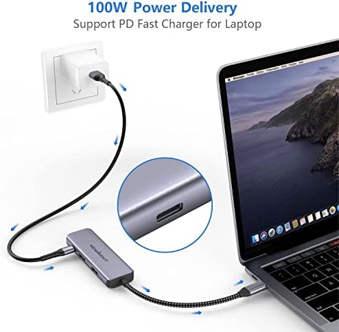 Maximize Your Workspace with the Newmight 4 in 1 USB C to Dual HDMI Adapter – Crystal Clear 4 K@30 Hz, 100 W PD Charging & USB-A Connectivity for Mac Book Pro, Air, HP, Dell & i Phone 15 Series – Ideal for Multitasking & Enhanced Productivity