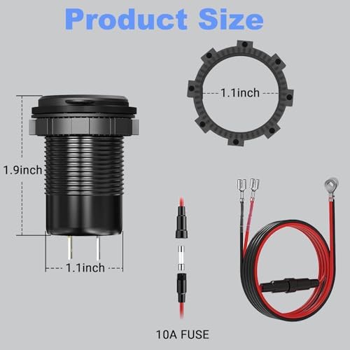 Upgrade Your Charging Game with the 12 V Waterproof USB Outlet – 3-Port Fast Charger Featuring PD3.0 & QC3.0 for Cars, Boats, RVs, and More – Durable Aluminum Alloy Design with Integrated Switch & Voltmeter for Ultimate Convenience and Performance