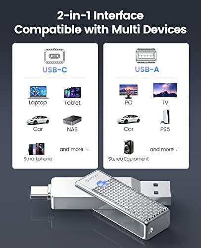 Unlock lightning-fast data transfers with the ORICO 128 GB USB C Flash Drive, a versatile 2-in-1 external SSD designed for the modern tech user. Featuring cutting-edge USB 3.2 Type C connectivity, this high-speed memory stick delivers exceptional read speeds up to 405 MB/s, making it the ideal choice for seamless file access and transfers. Effortlessly connect with your Mac Book, i Phone 15, tablets, laptops, and USB-C smartphones, ensuring compatibility across all your devices. Crafted for durability and efficiency, the innovative heat dissipation design keeps the drive cool during intense usage, enhancing its lifespan. Compact and portable, it’s the perfect companion for students and professionals on the go, allowing you to back up important documents or expand your storage without hassle. Experience the perfect blend of speed, reliability, and convenience with the ORICO USB C Flash Drive—your ultimate data transfer solution.
