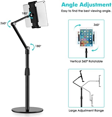 Transform Your Workspace with the Viozon 360-Degree Adjustable Overhead Stand – Premium Aluminum Holder for Smartphones & Tablets (3.5-11″) – Compatible with i Phone, i Pad Pro, Samsung, Nexus – Ergonomic Design for Enhanced Comfort and Stability – Perfect for Video Conferencing, Streaming, and Effortless Multitasking