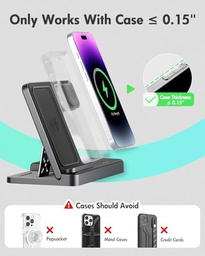 Revolutionary 3-in-1 Wireless Charging Station for Apple Devices – Fast, Efficient Charger Stand for i Phone 16, 15, 14 Pro Max, 13, 12, 11, Apple Watch Series 10 to SE & Ultra, and Air Pods Pro, 4, 3, 2 – GETPALS Compact Design for a Clutter-Free Charging Experience