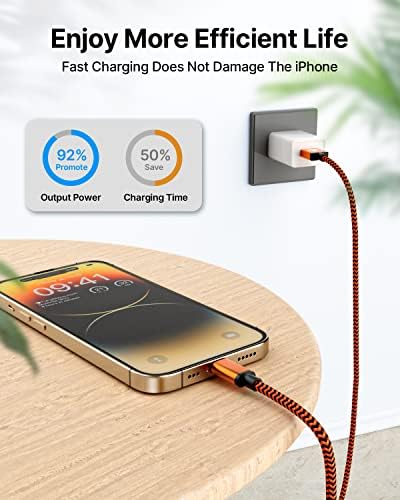 Aioneus 10 ft i Phone Charger 2 Pack – Apple Certified Lightning Cable with Fast Charging, Extra Long Nylon Braided Cord in Stylish Pink for i Phone 13, 12, 11, XS, XR, 10, 8, 7, 6 Plus – Unmatched Durability and Flexibility