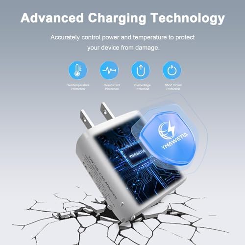 Universal 30 W USB-C Fast Charging Adapter with 6 ft Type C Cable – Optimized for Google Pixel 8/7/6/5 Series, i Phone 15/Pro/Pro Max, and Galaxy S25/S24/S23 – Compact Wall Charger for Effortless Power Delivery and Enhanced Device Compatibility
