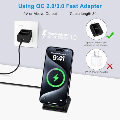 Samsung 15 W Wireless Charging Stand – Fast Charge Your Galaxy S25, S24, S23, S22, S21, S20 & Google Pixel Models with Enhanced Compatibility and Sleek Design for Effortless Power Delivery and Viewing Convenience