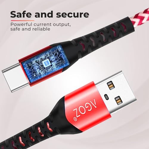 10 ft Braided USB C Fast Charger Cable – 3 Pack for i Phone 15 Pro Max, i Phone 15 Pro, i Phone 16 Plus, i Pad Pro 12.9″ & 11″ – Durable & Stylish Blue Charging Solution for Rapid Power Delivery and Data Transfer