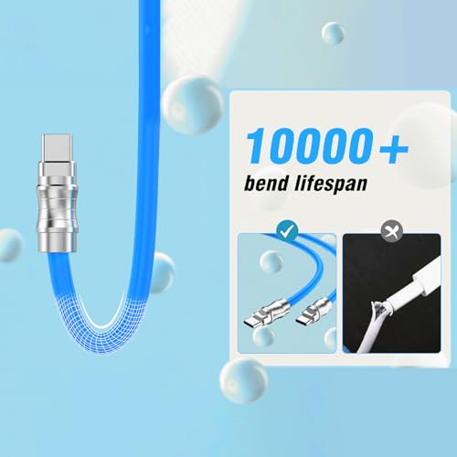 USB C to USB C Silicone Cable 2Pack 10FT, Ultra Flexible & Soft USB Type C 100W Fast Charging Cable, Geek Industrial PD Data Transfer Cable for Phones,Tablet,Laptops(Yellow) – Enhanced Compatibility and Speed