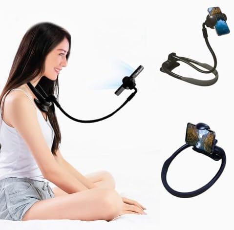 Cell Phone Stand, Neck Phone Holder, Hand Free Flexible Gooseneck 360° Rotation Adjustable Phone Holder for Bed, Universal Multi-Functional Phone Stand for 4.7”-6.7” Phone – Enhanced Compatibility and Speed