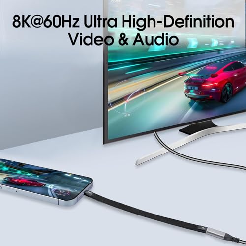 Ultra-Fast 8.5-Inch USB C Cable – Thunderbolt 4 Type-C C to C with 40 Gbps Data Transfer & 240 W PD Fast Charging – 8 K@60 Hz Video Output Compatible with i Phone 16 Pro Max, Mac Books & External SSDs – Perfect for Travel & Efficient Workspaces