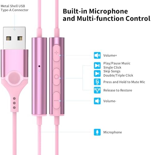 Magnetic USB C Earbuds for Samsung Galaxy S24 Ultra, S23 FE, S22, S21, A54, A53 & i Phone 16, 15 Pro Max – Noise Isolating Wired Headphones with Microphone and Volume Control for Enhanced Audio Experience – Perfect for Music Lovers and Professionals