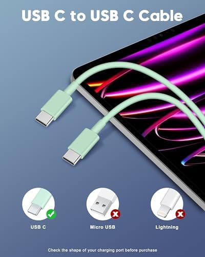 20 W Fast Charger Bundle for i Phone 16 Series & i Pad Models – Dual USB-C Wall Charging Blocks with 3 FT Cable for Lightning-Fast Device Power-Up and Enhanced Compatibility with Air Pods – Ideal for Busy Lifestyles and Travel