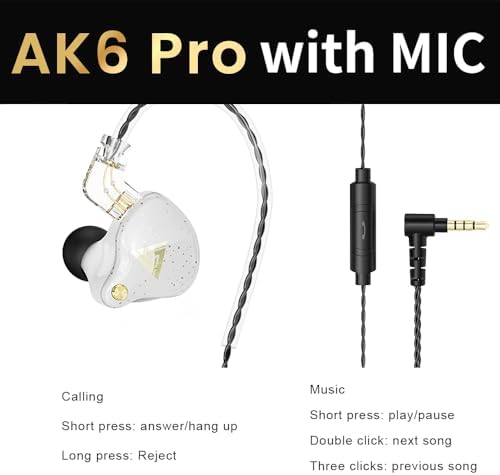 AK6 PRO Wired Gaming Earbuds 2 Pack – Immerse Yourself in Hi-Fi Sound with 10 mm Dynamic Drivers, Deep Bass, and Advanced Noise Cancellation – Ergonomically Crafted for Ultimate Comfort in Stylish Black and Purple Finish, Universally Compatible with All Devices