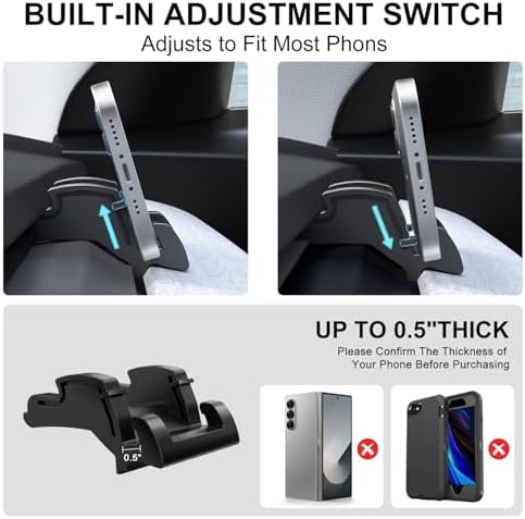 Elevate Your Tesla Experience with the Durable Silicone Car Cell Phone Mount for Model Y & Model 3 (2017-2023) – Effortless Installation, Secure Fit for i Phones & More – Convenient 2-Pack for Versatile Use and Enhanced Safety