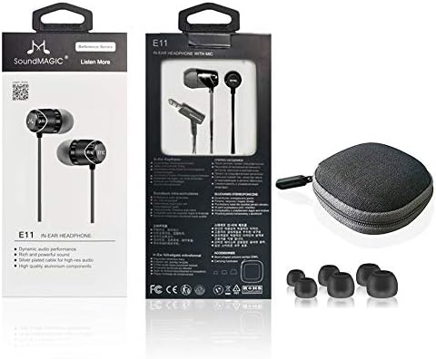 Elevate Your Audio Experience with Sound MAGIC E11 Wired Earbuds – Hi-Fi Stereo Earphones with Powerful Bass, Noise-Isolating Design, Tangle-Free Cord, and Enhanced Device Compatibility for Uninterrupted Listening Pleasure in Sleek Black Finish