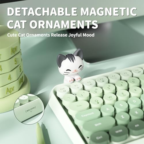 FELICON Retro Mini Wireless Bluetooth Keyboard – Portable 84-Key Typewriter Design for Android, i Pad, Windows & PC – Perfect Companion for Home & Office with Enhanced Compatibility and Rechargeable Battery