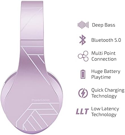 Unleash Exceptional Audio Quality with Power Locus Wireless Bluetooth Over-Ear Headphones – Lightweight, Foldable Design with Luxurious Memory Foam Ear Cushions, Integrated Microphone, Multi-Device Compatibility, Micro SD/TF Card Support & FM Radio – Perfect for Noise Cancellation, Effortless Connectivity, and All-Day Comfort for i Phone, Android, PC, Tablet, and TV Users