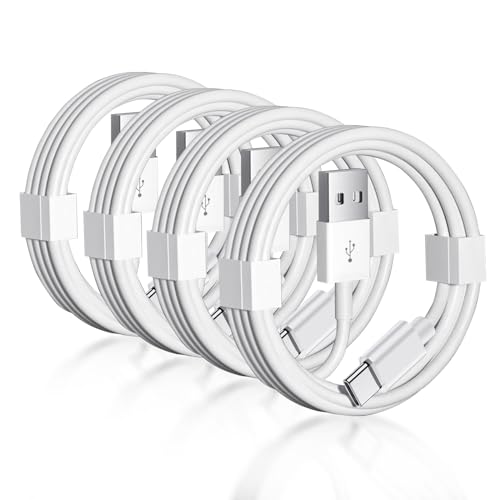 Ultra-Durable 10 ft USB A to USB C Cable Set – Fast Charging & High-Speed Data Transfer for i Phone 16, Air Pods Pro, i Pad, and Mac Book – Tangle-Free Design for Home and Office – Enhanced Car Play Compatibility for Travel Convenience