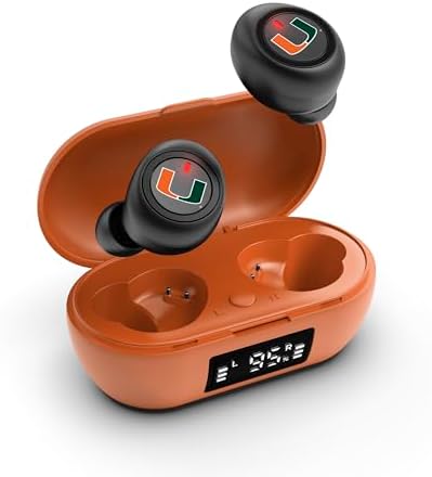 Experience Premium Sound and Team Spirit with SOAR Collegiate True Wireless Earbuds v.7 – Miami Hurricanes Fan-Focused Bluetooth 5.0 Earbuds for Unmatched Comfort and Extended Listening Enjoyment