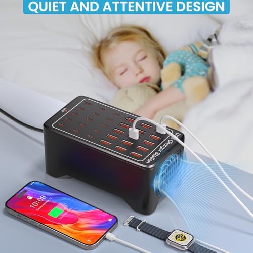 High-Power USB C Charging Station – 150 W 30-Port Multi-Device Charger for Home, Office & Classroom – Fast, Smart, and Safe Charging Hub for i Pads, Smartphones, and More