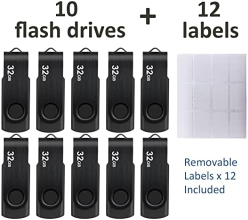 Enfain 10-Pack Red USB Flash Drives 16 GB – High-Speed USB 2.0 Memory Sticks with LED Indicator & 12 Labels for Easy Organization – Reliable & Portable Data Storage Solution for Professionals and Students