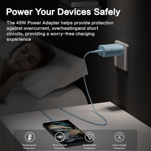 Lightning-Fast 25 W USB-C Charger Duo with 6 ft Cables | Superior Quick Charge for Galaxy S23 Ultra & i Phone 15 Series | Ultra-Portable Design for Home, Office, Travel | Robust Build with Optimized Power Delivery Efficiency